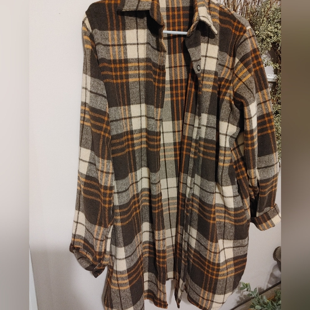 Long flannel jacket